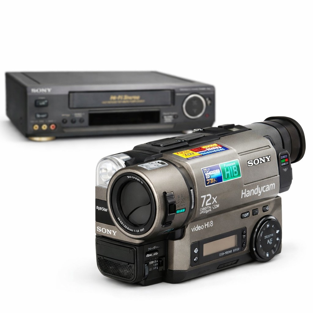 Reproductor VHS y videocámara antigua aceptados para reutilización de piezas